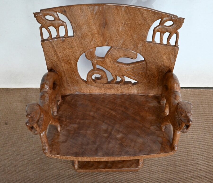 Atypique Fauteuil en Acajou massif, Animalier – 1950 – Image 8