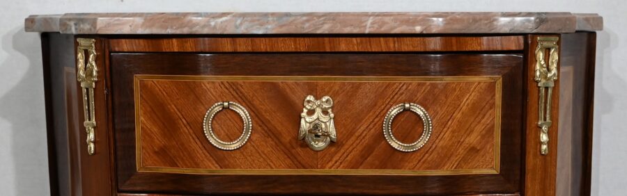 Petite commode d’Entre-deux, style Transition Louis XV / Louis XVI – Début XXe – Image 8