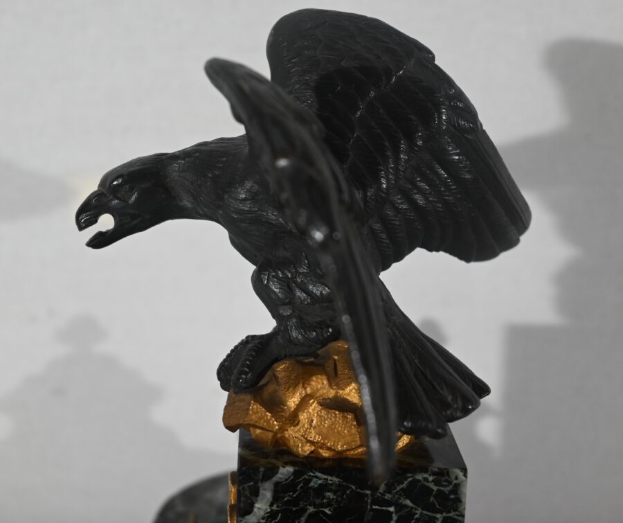 Rare Nécessaire de Bureau en Marbre et Bronze, style Empire – 2ème moitié du XIXe – Image 18