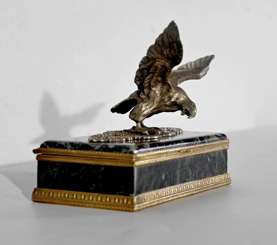 Rare Nécessaire de Bureau en Marbre et Bronze, style Empire – 2ème moitié du XIXe – Image 25