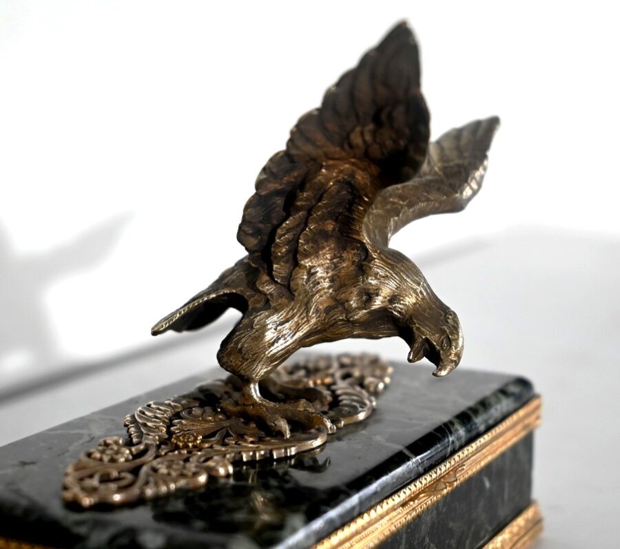 Rare Nécessaire de Bureau en Marbre et Bronze, style Empire – 2ème moitié du XIXe – Image 26