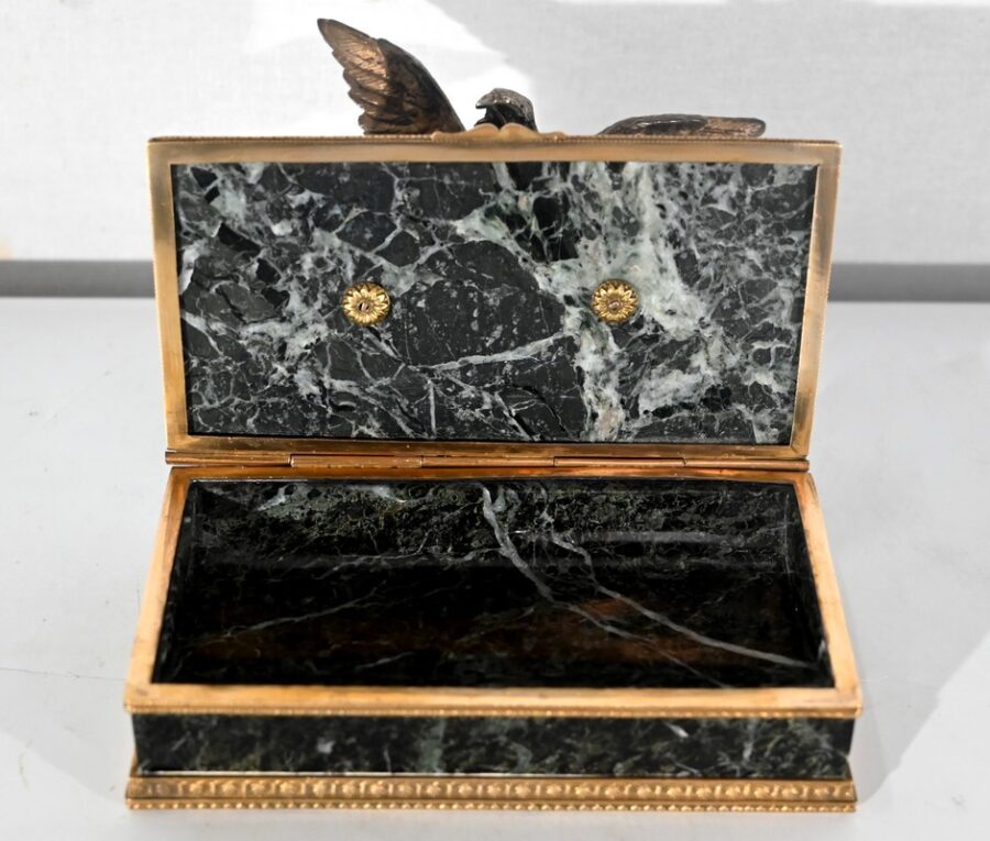 Rare Nécessaire de Bureau en Marbre et Bronze, style Empire – 2ème moitié du XIXe – Image 29