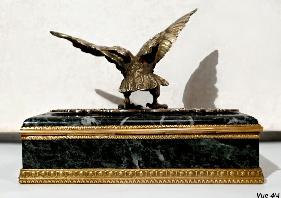 Rare Nécessaire de Bureau en Marbre et Bronze, style Empire – 2ème moitié du XIXe – Image 34