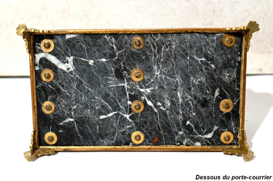 Rare Nécessaire de Bureau en Marbre et Bronze, style Empire – 2ème moitié du XIXe – Image 75