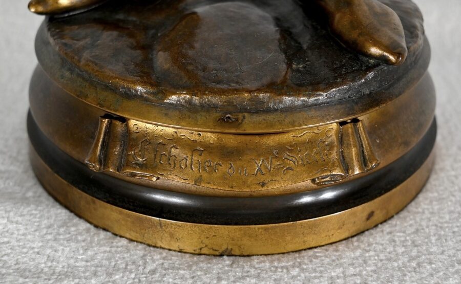 Bronze « Escholier du XVe siècle », de Friedrich Beer – Fin XIXe – Image 10