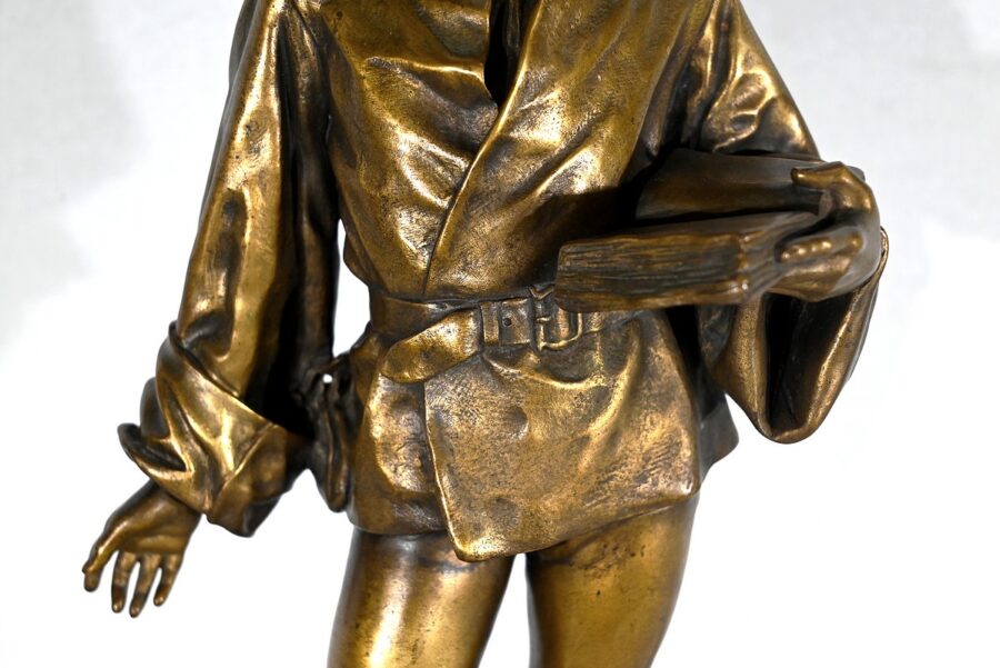 Bronze « Escholier du XVe siècle », de Friedrich Beer – Fin XIXe – Image 6