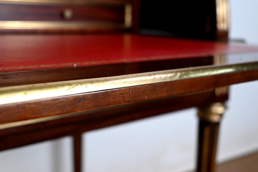 Important Bureau Cylindre en Acajou, style Louis XVI, époque Napoléon III – 2ème moitié XIXe – Image 33