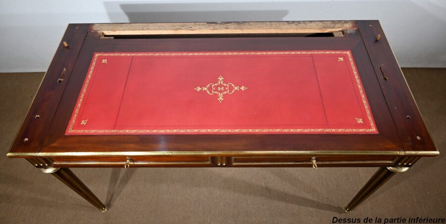 Important Bureau Cylindre en Acajou, style Louis XVI, époque Napoléon III – 2ème moitié XIXe – Image 53