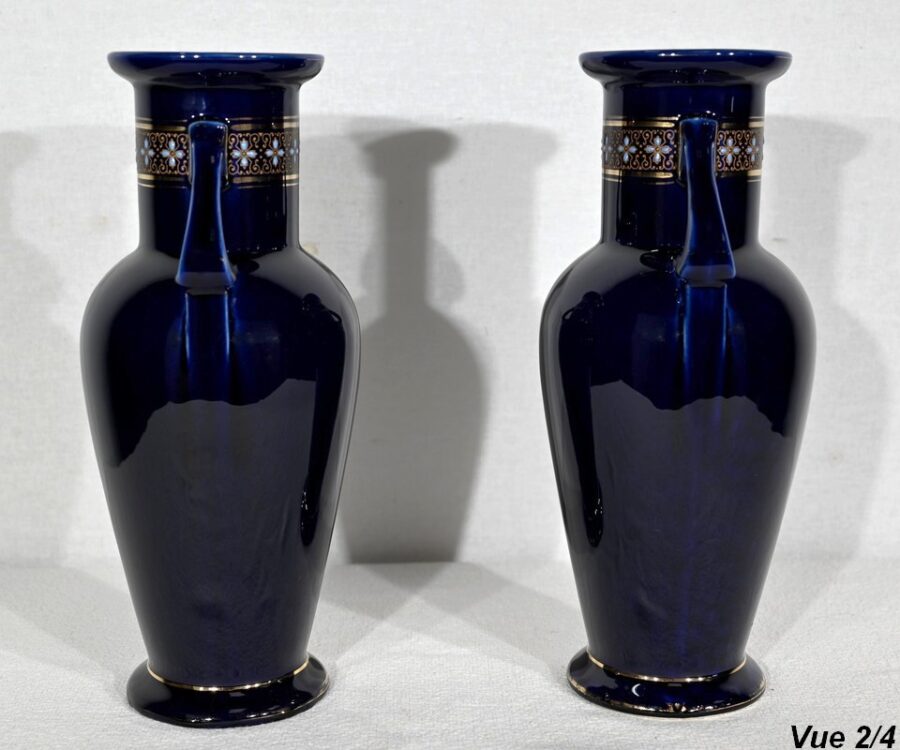 Paire de Vases en Faïence Émaillée – Début XXe – Image 12
