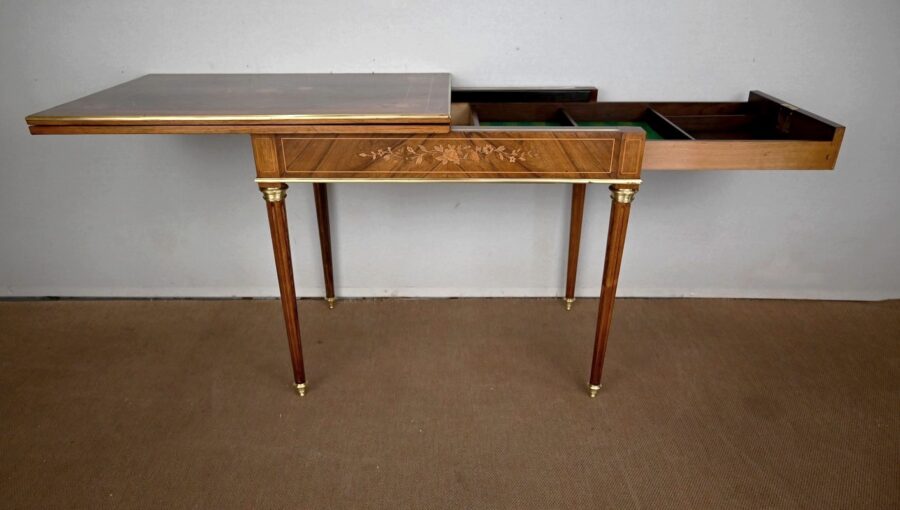 Table de Jeux en Palissandre, style Louis XVI – Fin XIXe – Image 21
