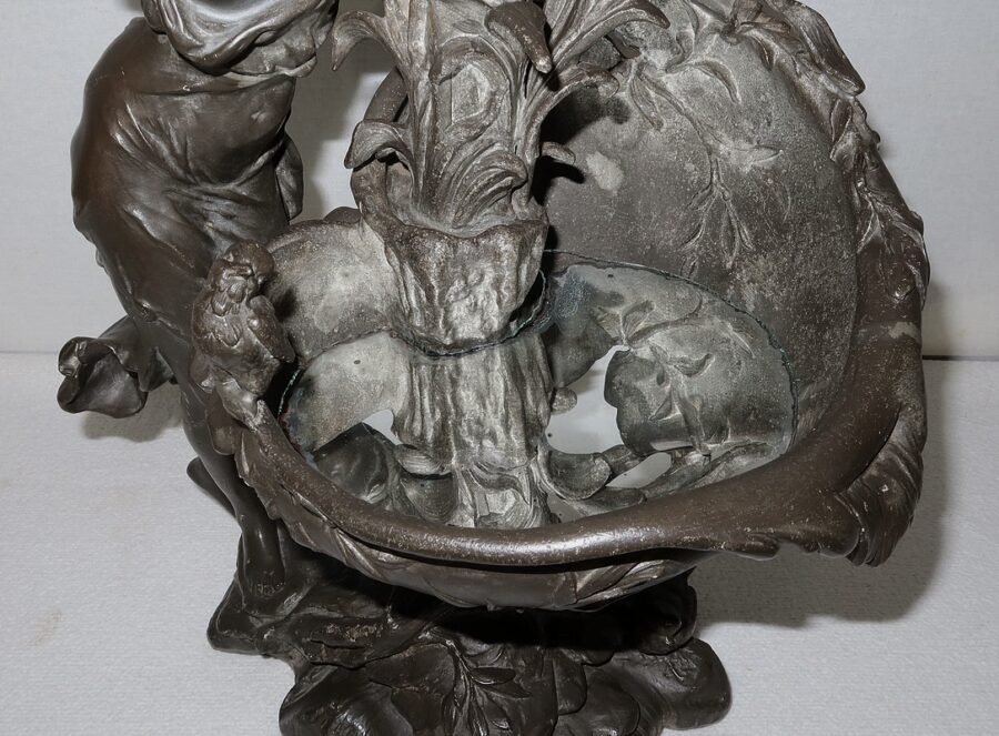 Sculpture en Etain « La fontaine », de G. Van de Voorde , Art Nouveau – 1900 – Image 11