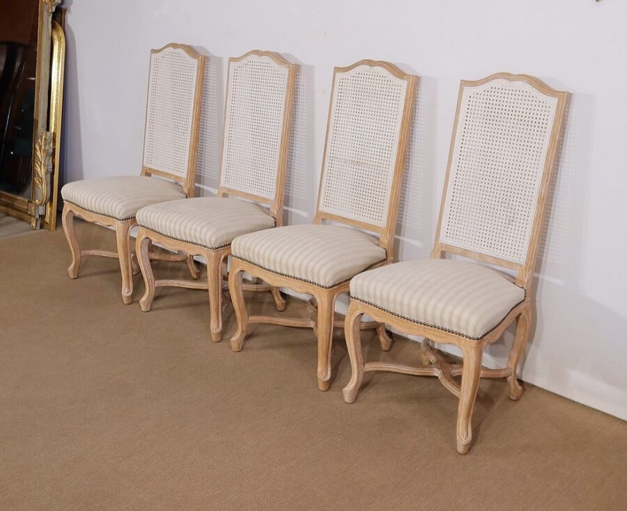 Suite de 4 Chaises en Hêtre, style Régence Louis XV – 2ème partie XXe – Image 4