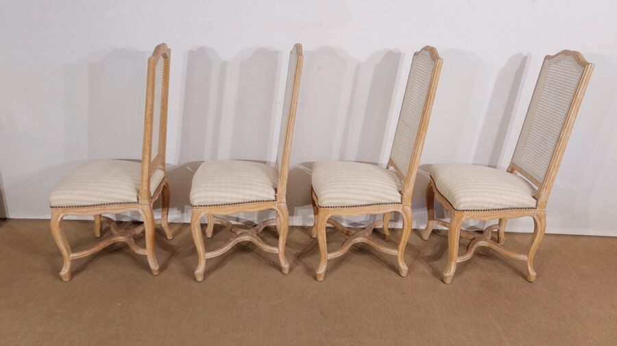 Suite de 4 Chaises en Hêtre, style Régence Louis XV – 2ème partie XXe – Image 7