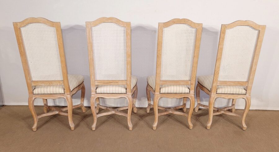 Suite de 4 Chaises en Hêtre, style Régence Louis XV – 2ème partie XXe – Image 8