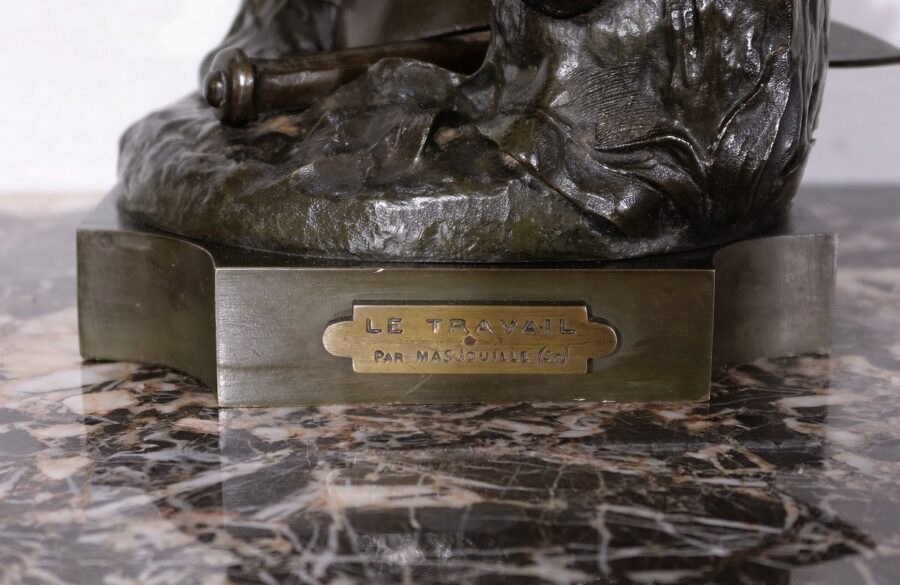 Important Bronze «Le Travail », de A. Masjouille – 2ème moitié XIXe – Image 11