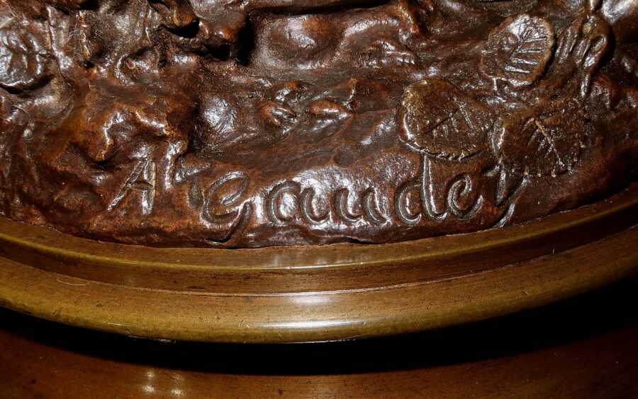 Important Bronze « L’élégante et son chien », de A. Gaudez – Fin XIXe – Image 12