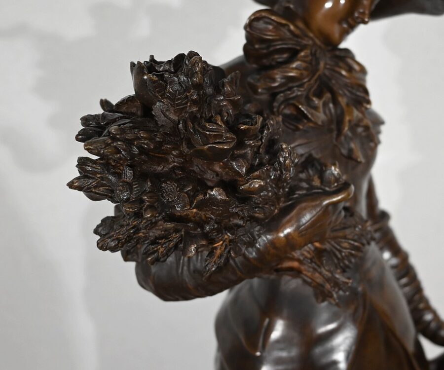 Important Bronze « L’élégante et son chien », de A. Gaudez – Fin XIXe – Image 16