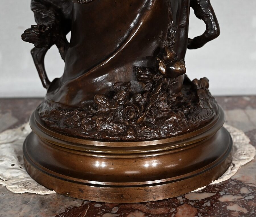 Important Bronze « L’élégante et son chien », de A. Gaudez – Fin XIXe – Image 18