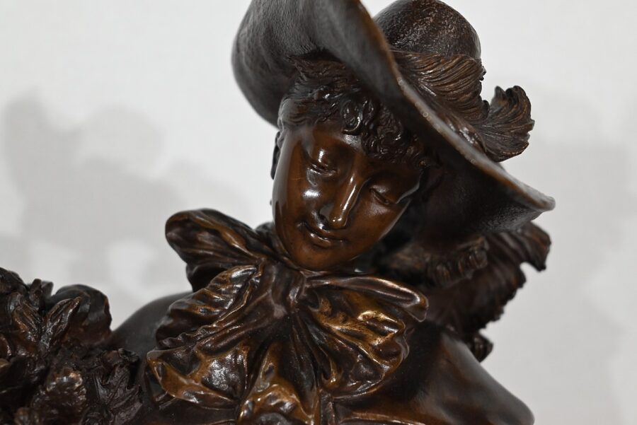 Important Bronze « L’élégante et son chien », de A. Gaudez – Fin XIXe – Image 7