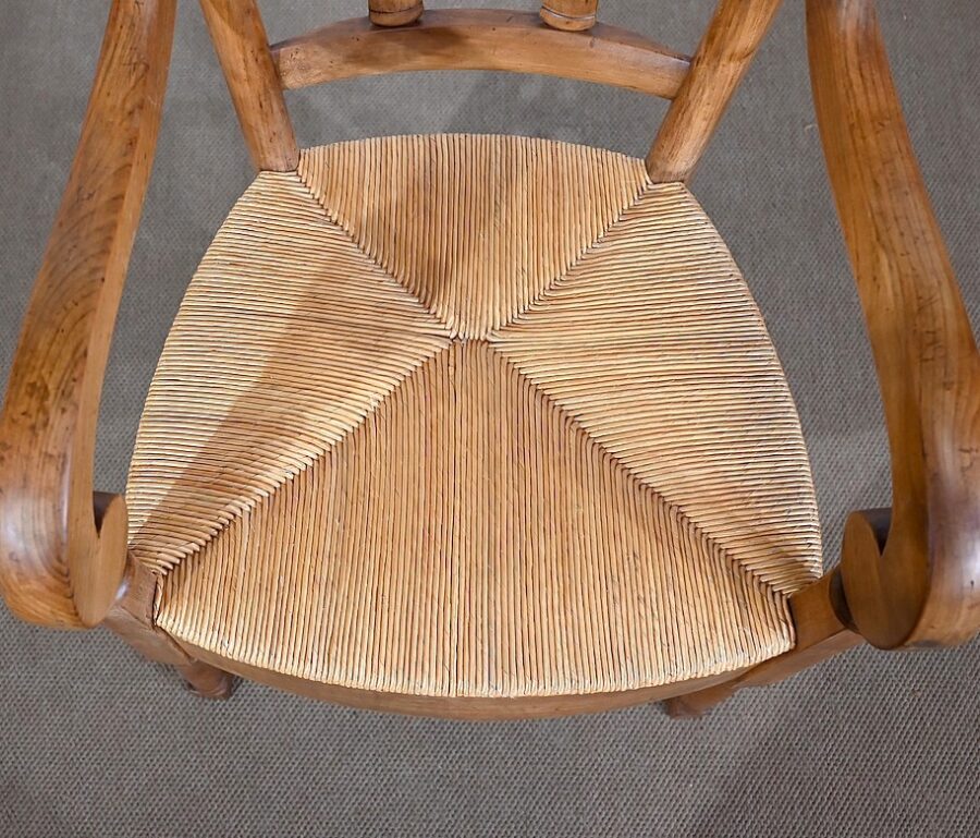 Fauteuil en Merisier massif, époque Empire – Début XIXe – Image 15