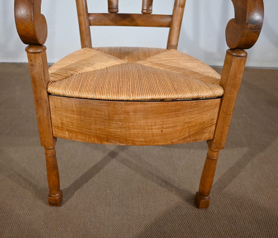 Fauteuil en Merisier massif, époque Empire – Début XIXe – Image 17
