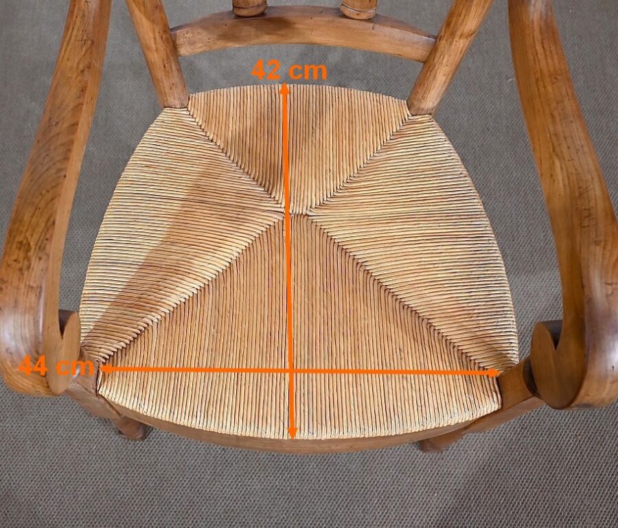 Fauteuil en Merisier massif, époque Empire – Début XIXe – Image 23