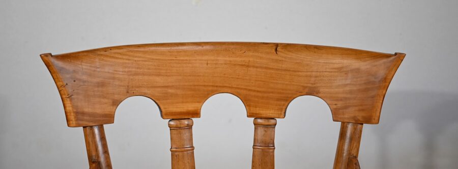 Fauteuil en Merisier massif, époque Empire – Début XIXe – Image 8