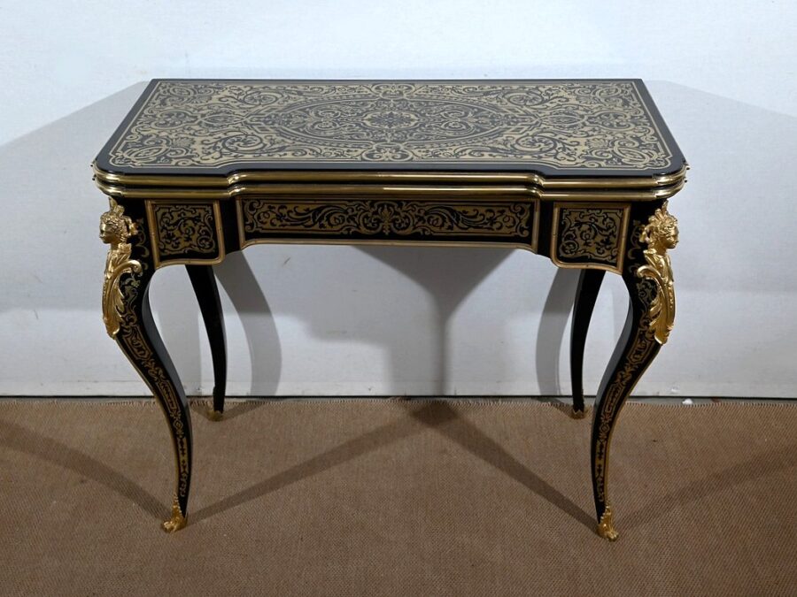 Table Console d’Apparat en Poirier Noirci, époque Napoléon III – Milieu XIXe – Image 2