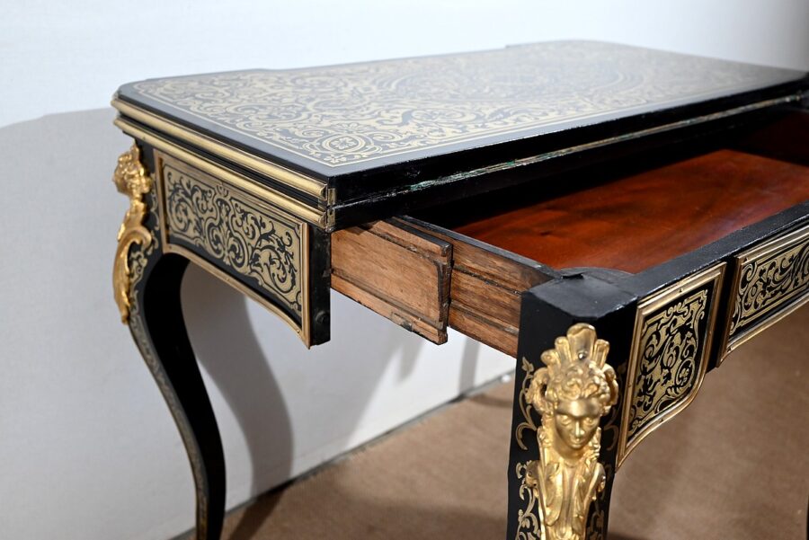 Table Console d’Apparat en Poirier Noirci, époque Napoléon III – Milieu XIXe – Image 21