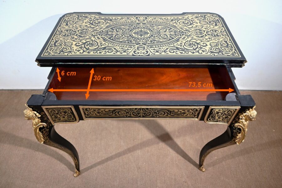 Table Console d’Apparat en Poirier Noirci, époque Napoléon III – Milieu XIXe – Image 30