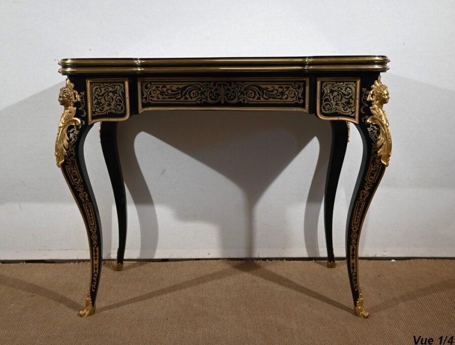Table Console d’Apparat en Poirier Noirci, époque Napoléon III – Milieu XIXe – Image 9