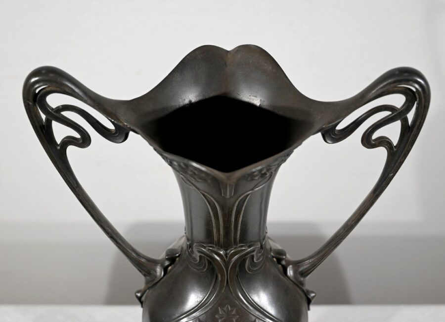 Importante Paire de Vases en Etain, Art Nouveau – 1900 – Image 23
