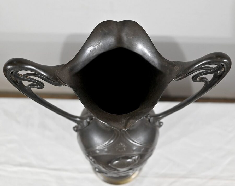 Importante Paire de Vases en Etain, Art Nouveau – 1900 – Image 24