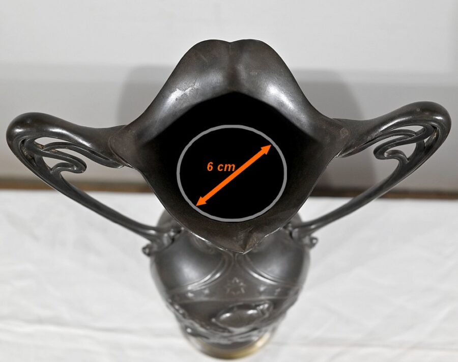 Importante Paire de Vases en Etain, Art Nouveau – 1900 – Image 28