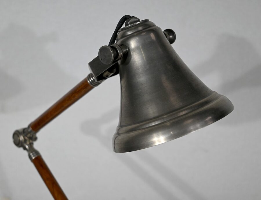 Lampe à Bras Articulé en Métal et Bois – 1920 – Image 6