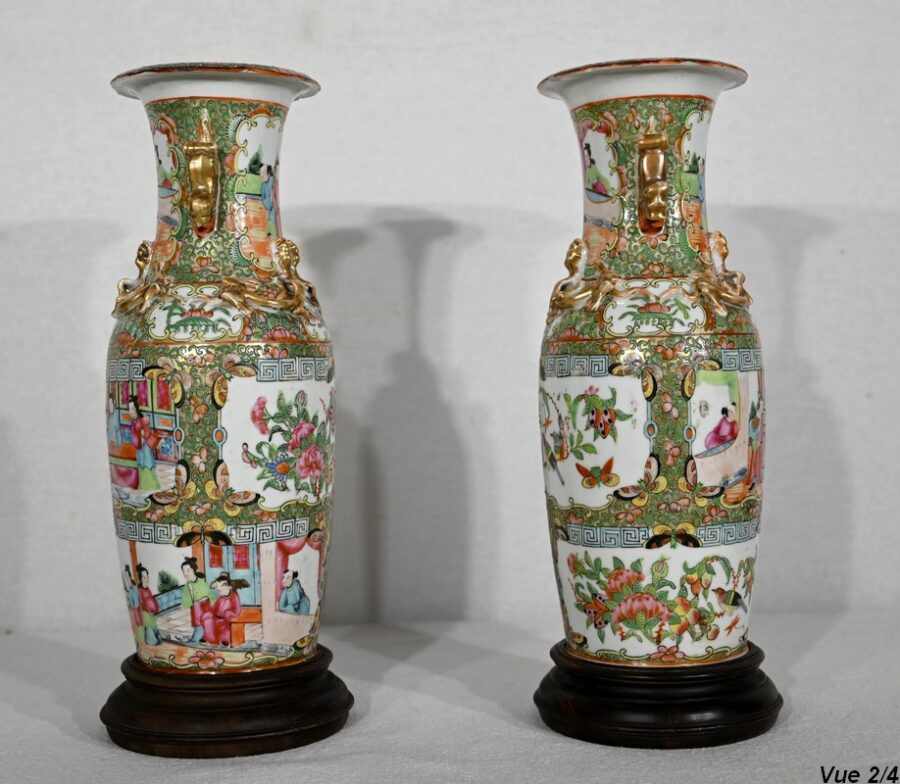 Paire de Vases Balustre en Porcelaine de Chine – Fin XIXe – Image 13