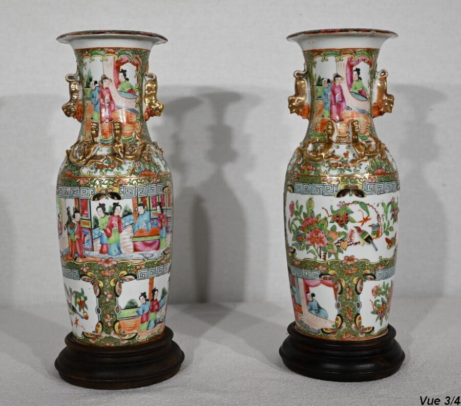 Paire de Vases Balustre en Porcelaine de Chine – Fin XIXe – Image 16