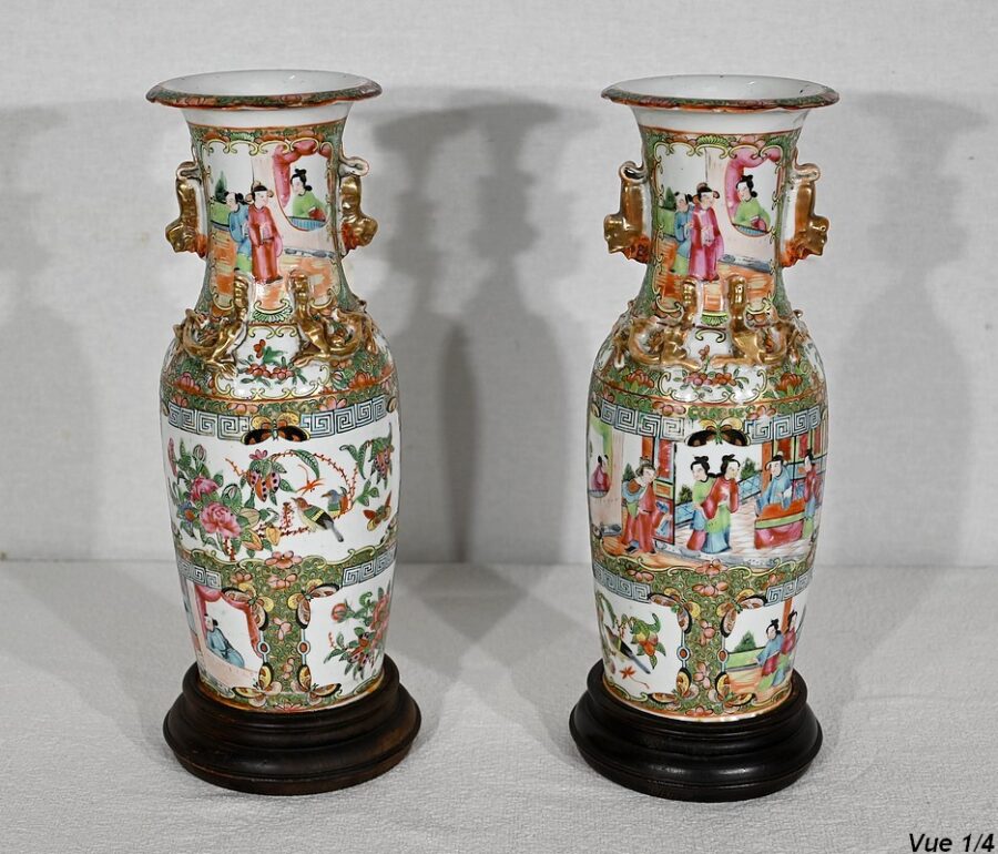 Paire de Vases Balustre en Porcelaine de Chine – Fin XIXe – Image 4