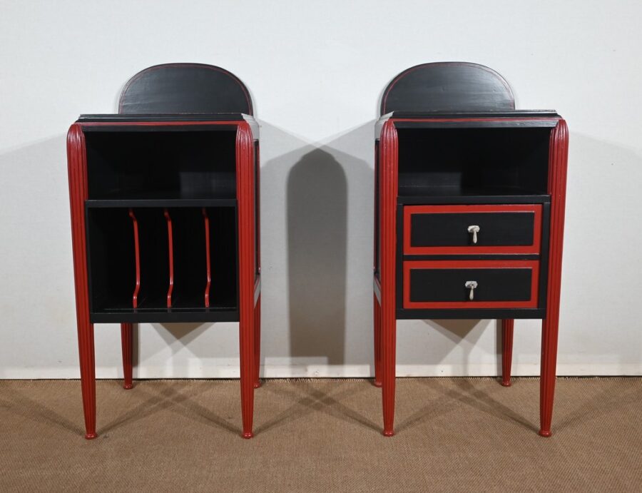 Rare Ensemble de Chambre 5 Pièces en Bois peint, Art Déco – Début XXe – Image 13