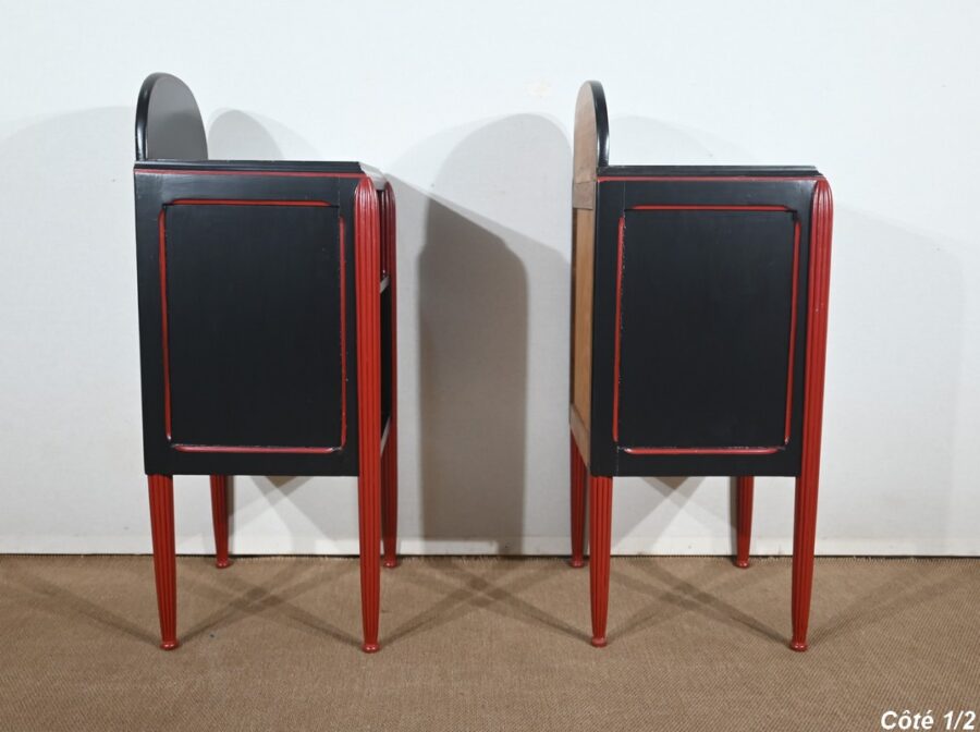 Rare Ensemble de Chambre 5 Pièces en Bois peint, Art Déco – Début XXe – Image 30
