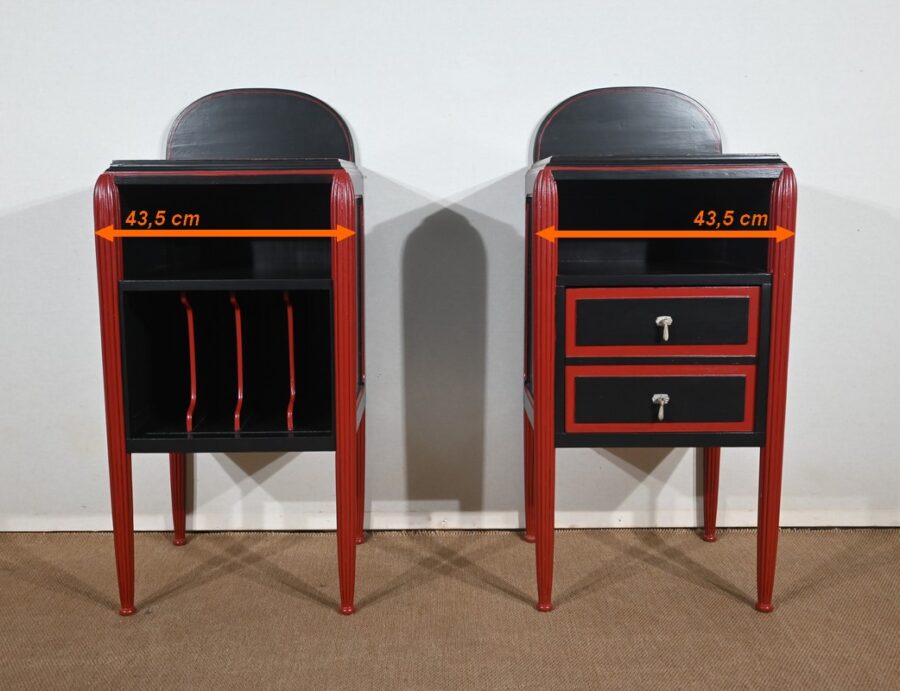 Rare Ensemble de Chambre 5 Pièces en Bois peint, Art Déco – Début XXe – Image 32