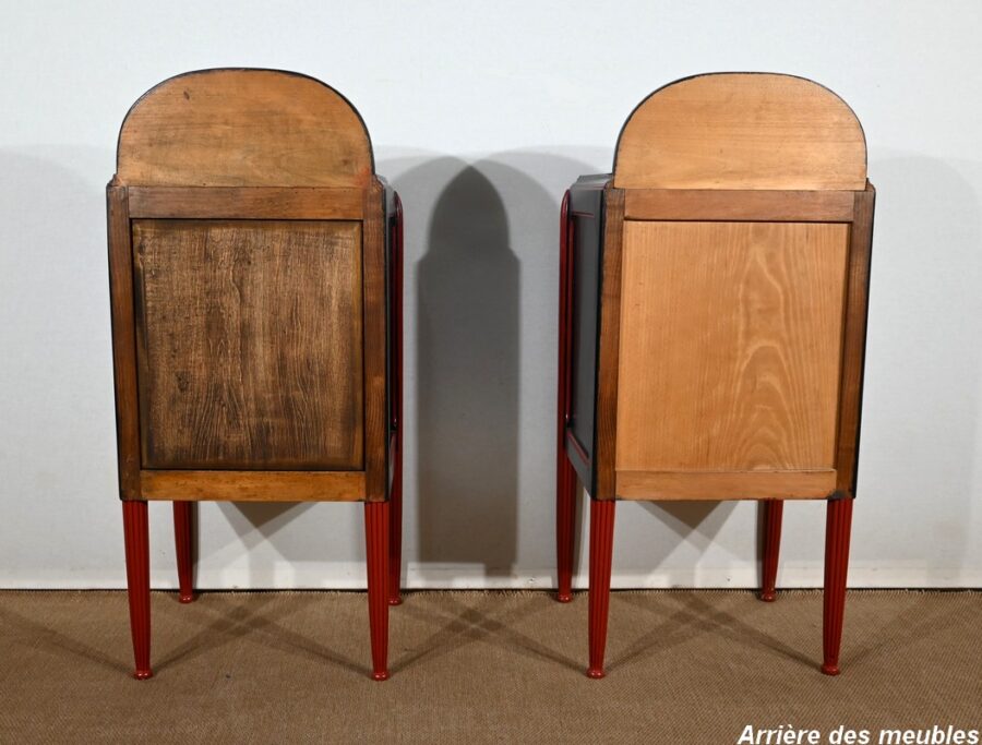 Rare Ensemble de Chambre 5 Pièces en Bois peint, Art Déco – Début XXe – Image 41