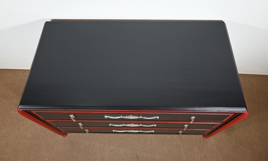 Rare Ensemble de Chambre 5 Pièces en Bois peint, Art Déco – Début XXe – Image 46