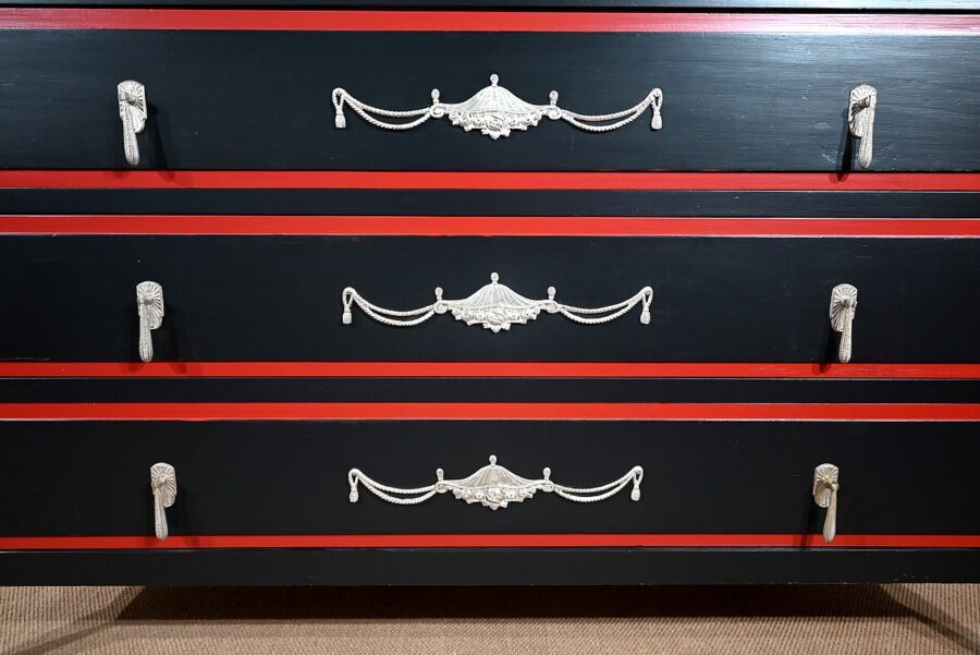 Rare Ensemble de Chambre 5 Pièces en Bois peint, Art Déco – Début XXe – Image 49