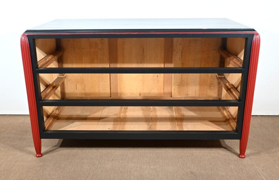 Rare Ensemble de Chambre 5 Pièces en Bois peint, Art Déco – Début XXe – Image 59