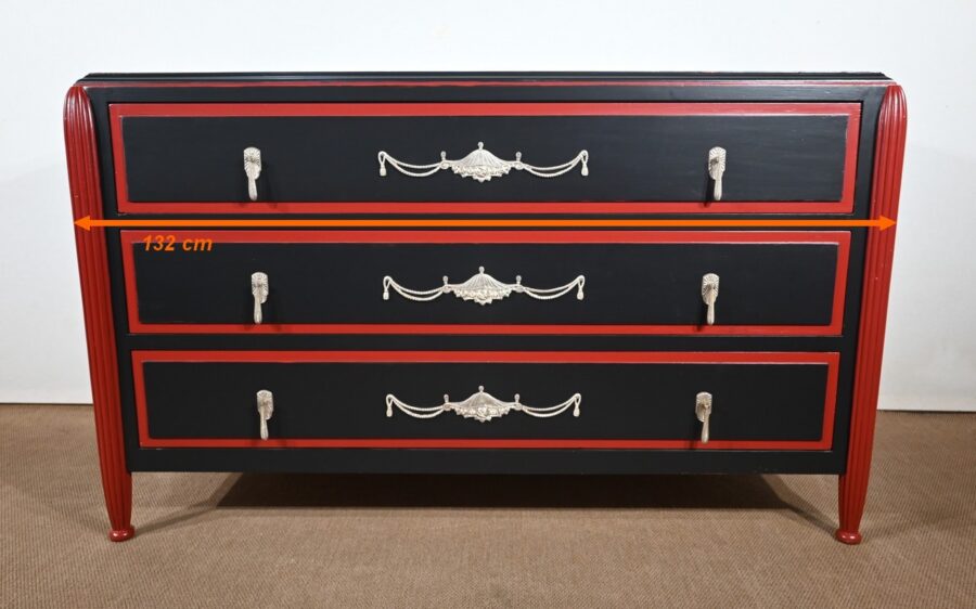 Rare Ensemble de Chambre 5 Pièces en Bois peint, Art Déco – Début XXe – Image 60