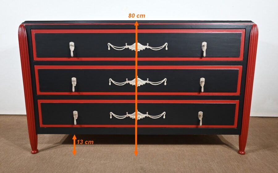 Rare Ensemble de Chambre 5 Pièces en Bois peint, Art Déco – Début XXe – Image 62