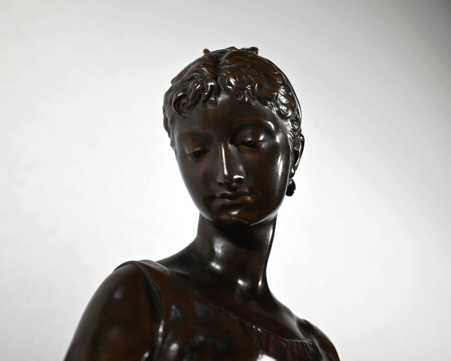 Bronze « La Jeune Femme au Chien », signé E-L.Truffot – 2ème moitié du XIXe – Image 8