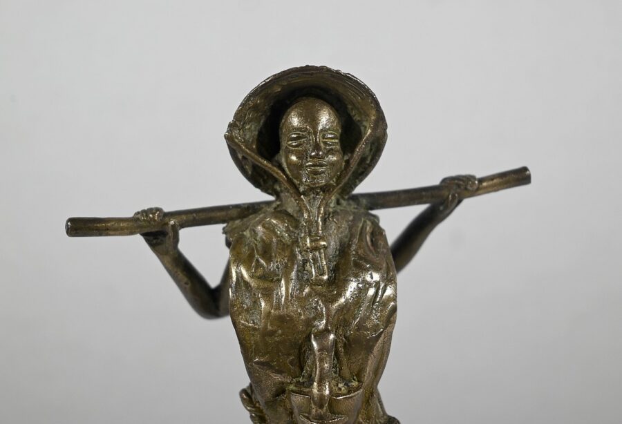 Bronze « Le Paysan Indochinois », Asie – Début XXe – Image 5