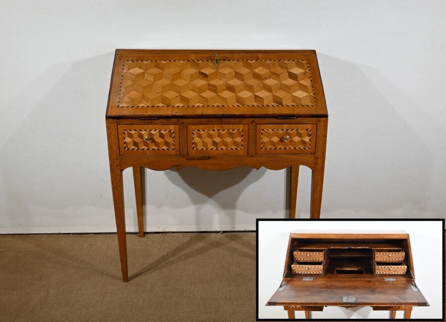 Bureau de Pente en Chêne, style Directoire – 2ème partie XIXe